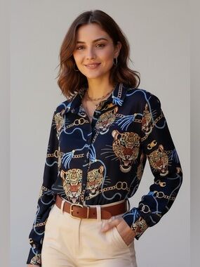 PANTHERA PARADE BLACK LEOPARD SHIRT